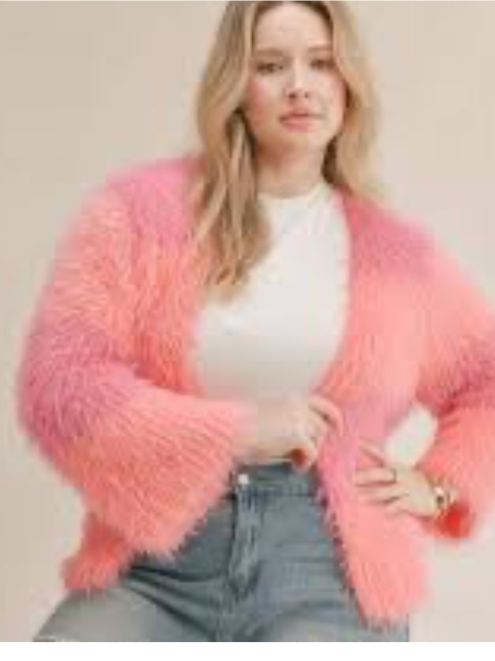 Sadie & Sage soft pinkish orange sweater
